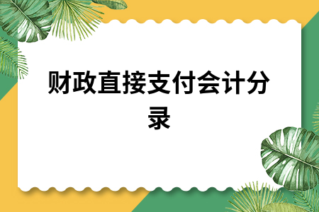 财政直接支付会计分录